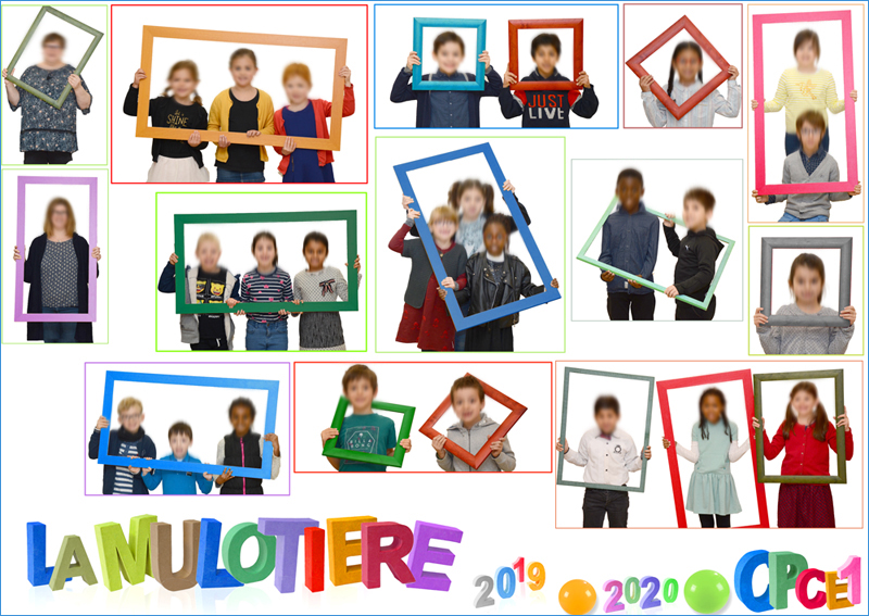Groupe avec cadres photo booth